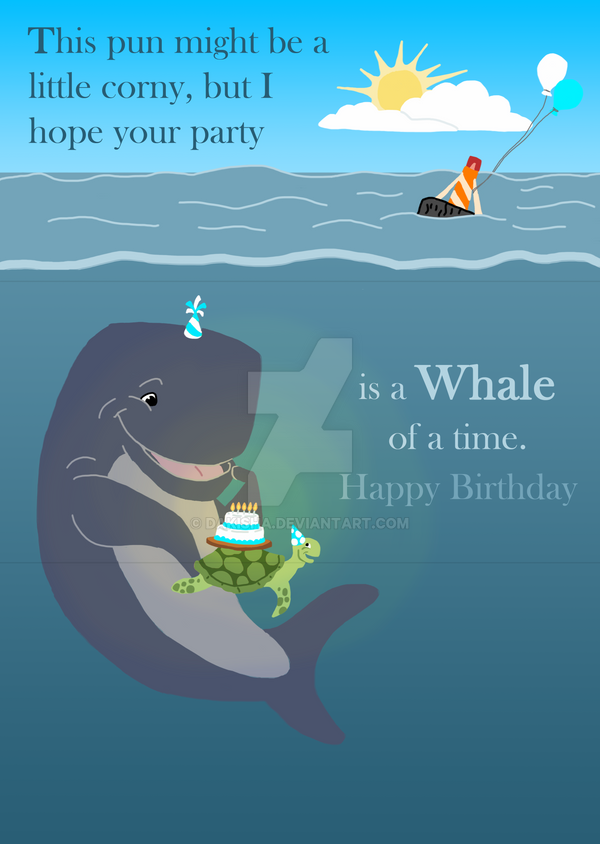 Whale Birthday Card by daKisha on DeviantArt