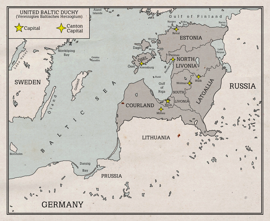 United Baltic Duchy Map by Rarayn