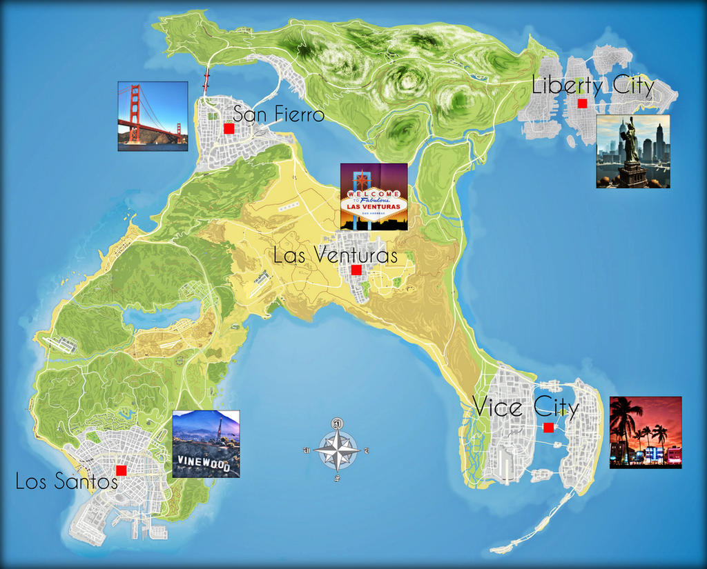 GTA VI All Cities Map Idea by saifbeatsart on DeviantArt