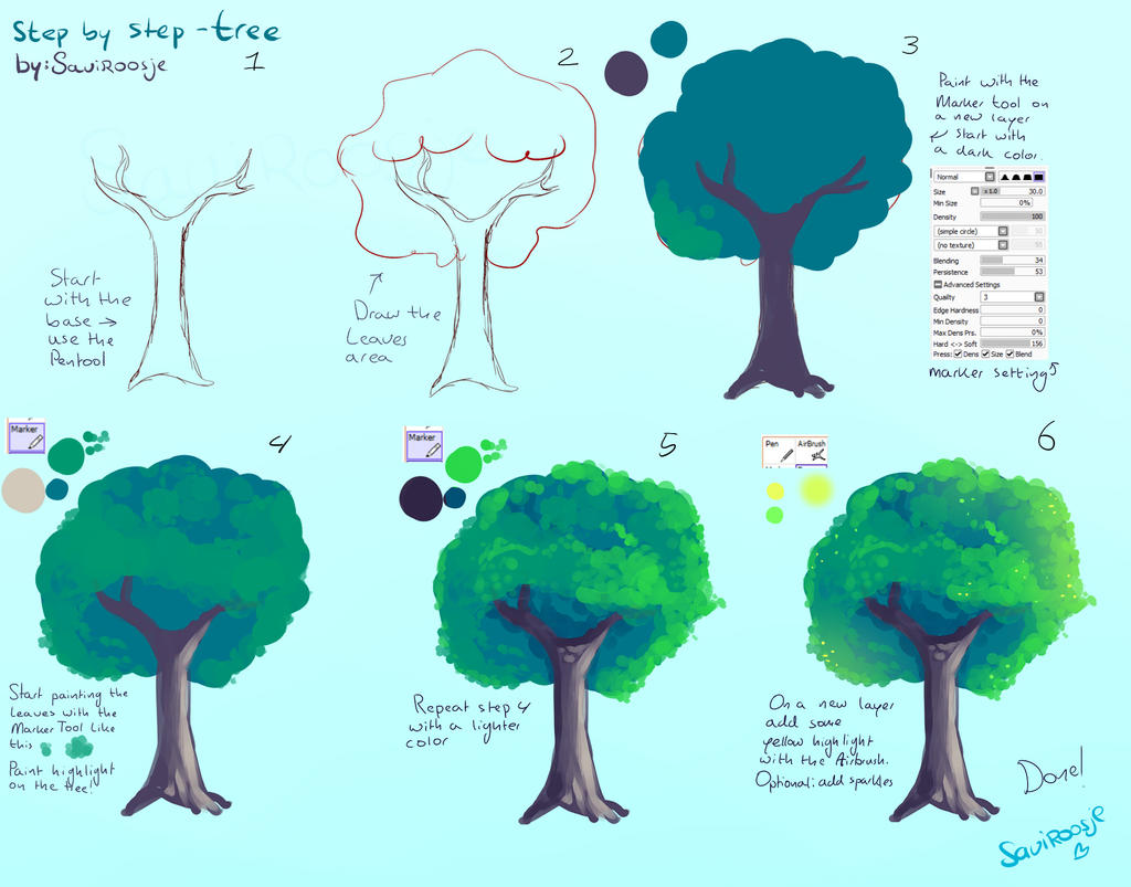 Step By Step Tree Tutorial EASY by Saviroosje on DeviantArt