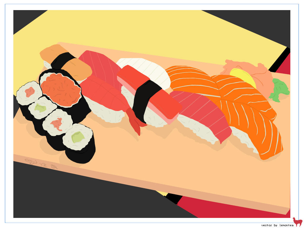 Sushi Platter Vector by lemontea on DeviantArt