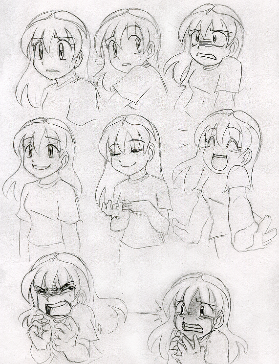 facial Anime expressions girl