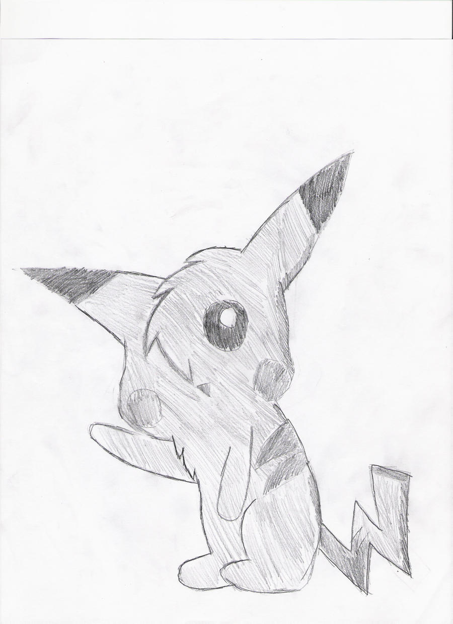Pikachu- Hand drawn by MizuBluestar on DeviantArt